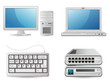 Computer equipment. Small office. PC, Laptop, Keyboard, Router