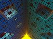 Inside a 3D Sierpinski sponge fractal object