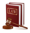 Judge gavel and law books. Photo-realistic vector.