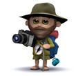 3d Explorer takes a photo of his discovery 3d Explorer takes a photo of his discovery