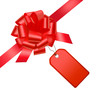 Red bow with card. Vector illustration. Red bow with card. Vector illustration.