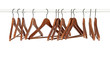 Many wooden hangers on a rod Many wooden hangers on a rod