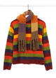 Striped colorful sweeter and scarf Striped colorful sweeter and scarf