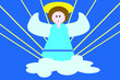 Angelo fondo blu chiaro Angelo fondo blu chiaro
