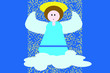 Angelo fondo blu stelline Angelo fondo blu stelline