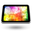 Touch tablet PC 5 (black, horizontal view, with wallpapper). Vec