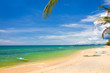 Sand beach with canoes in Phu Quoc close to Duong Dong, Vietnam