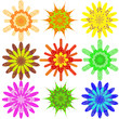 Nine multi-colored geometrical figures Nine multi-colored geometrical figures