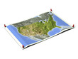 United States on unfolded map sheet. United States on unfolded map sheet.