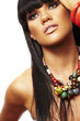beutiful brunette with necklace