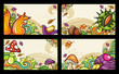 Vector set of decorative autumnal cards. Design elements  1