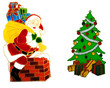 vibrant christmas window decorations on white