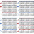 Four classic calendar templates for years 2011 - 2014