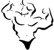 Bodybuilder stilisiert Logo