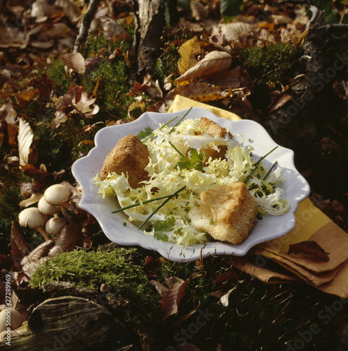 Photo: Salade au camembert croustillant Salade au camembert croustillant