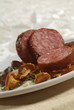 Saucisse de Morteau au morbier et aux girolles Saucisse de Morteau au morbier et aux girolles