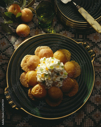 Photo: Apricots à la banville on macaroons Apricots à la banville on macaroons