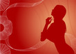 Background with female silhouette