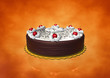 Birthday cake whit cream and cherry