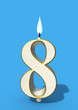 eighth birthday eight candle