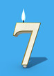 seven as birthday candle