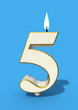 five birthday candle