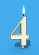 four birthday candle