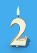 Two as Birthday candle lit