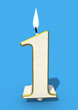 One year birthday cake candle