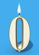 Zero as lit birthday candle