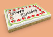 strawberry cake with happy birthday
