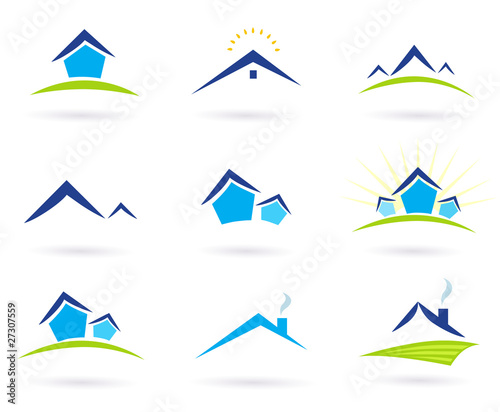 real estate logo vector. Real estate / houses logo