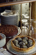 Fig tart and chocolate cake