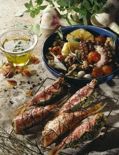 Foto: Stuffed surmullet and octopus salad Stuffed surmullet and octopus salad