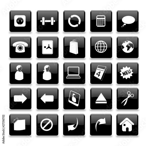 Vektor: Buttonset schwarz 3 Buttonset schwarz 3