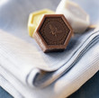 Honey soap with a bee printed on it