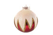 Photo: Silver Red and Gold Sparkling Christmas Pattern Bauble Isolated Silver Red and Gold Sparkling Christmas Pattern Bauble Isolated