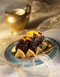 Chocolate and crystallized orange log cake