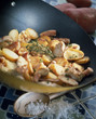 Chicken,potato and diced bacon stir-fry