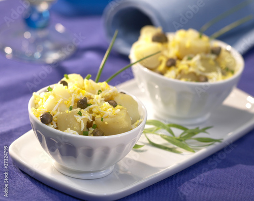 Photo: potato salad with egg mayonnaise and capers potato salad with egg mayonnaise and capers