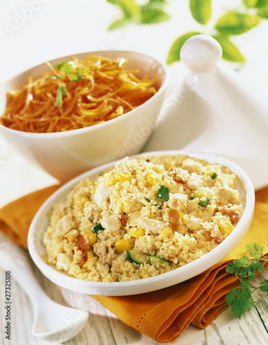 Photo: taboulé and grated carrots taboulé and grated carrots