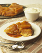 Apple tatin tart with caramel sauce