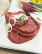 Raw steaks