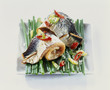 Grilled sardine mini brochettes