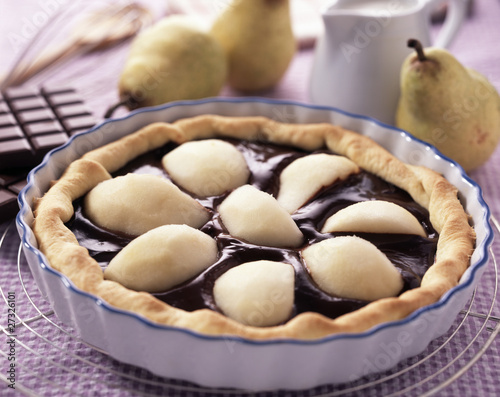 Photo: Duo pear chocolate tart Duo pear chocolate tart