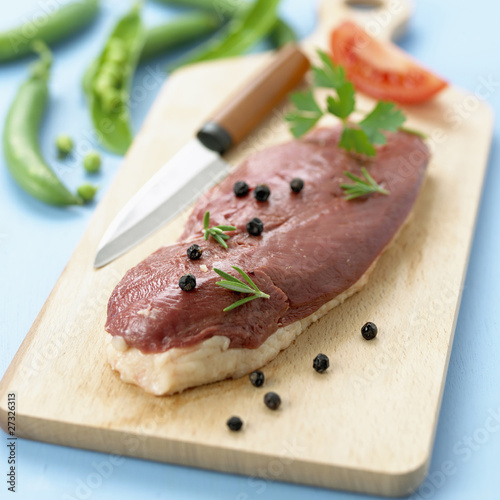 Photo: raw fillet of duck's breast raw fillet of duck's breast