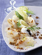 scallop carpaccio and toasted curried oats