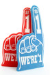 Foam Fingers on White Background Foam Fingers on White Background