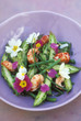 crawfish, asparagus and primrose salad