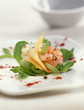 Gambas and cod with ice plant